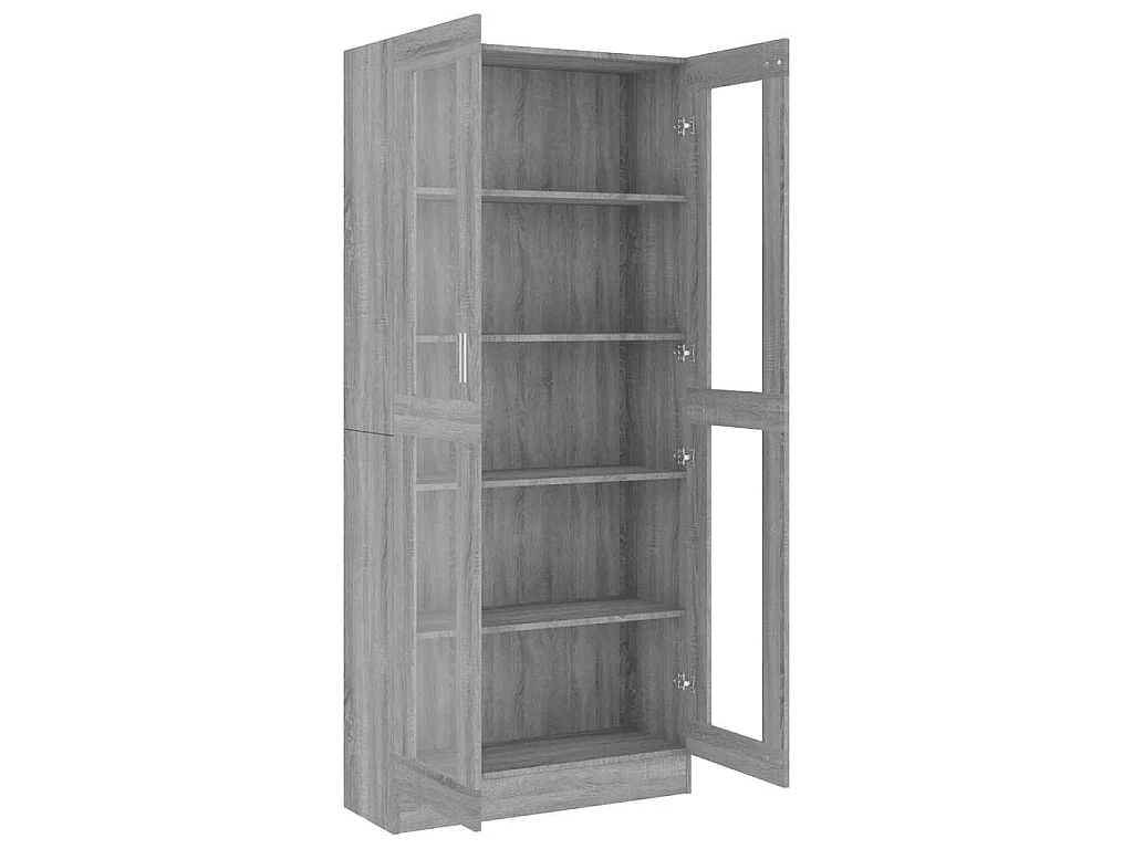 Armoire à vitrine Sonoma gris 82,5x30,5x185cm Bois ingénierie