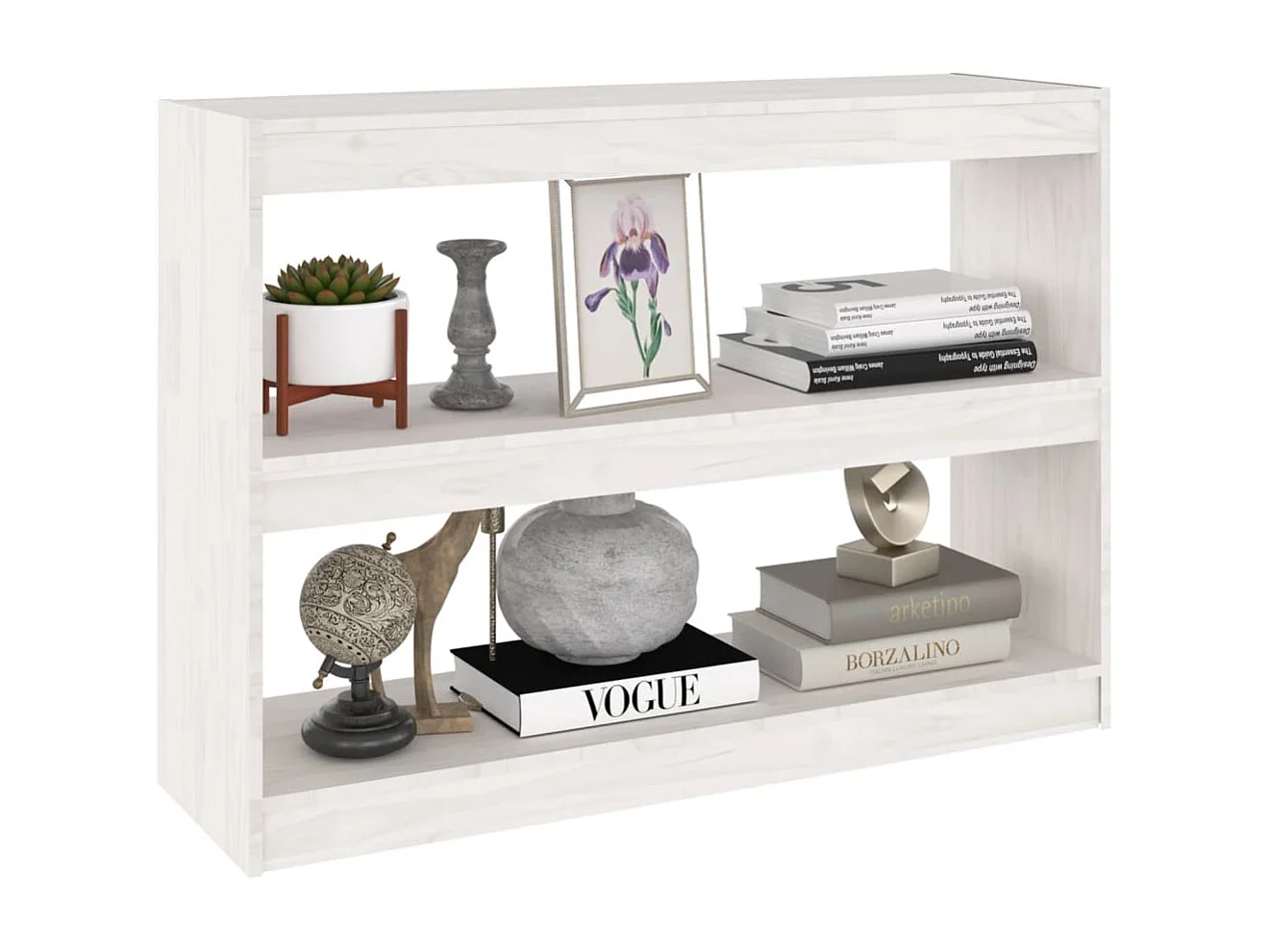 Bibliothèque/Séparateur de pièce Blanc 100x30x71,5cm Pin massif