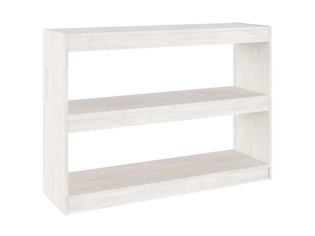 Boekenkast/kamerscherm 100x30x71,5 cm grenenhout wit