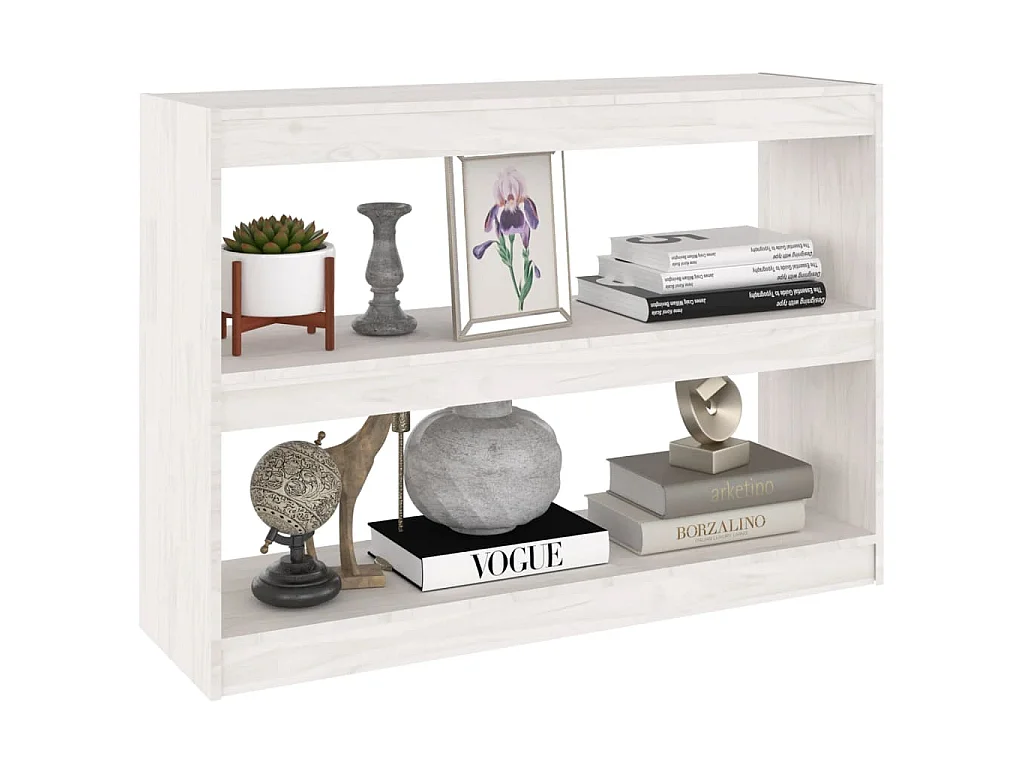 Boekenkast/kamerscherm 100x30x71,5 cm grenenhout wit