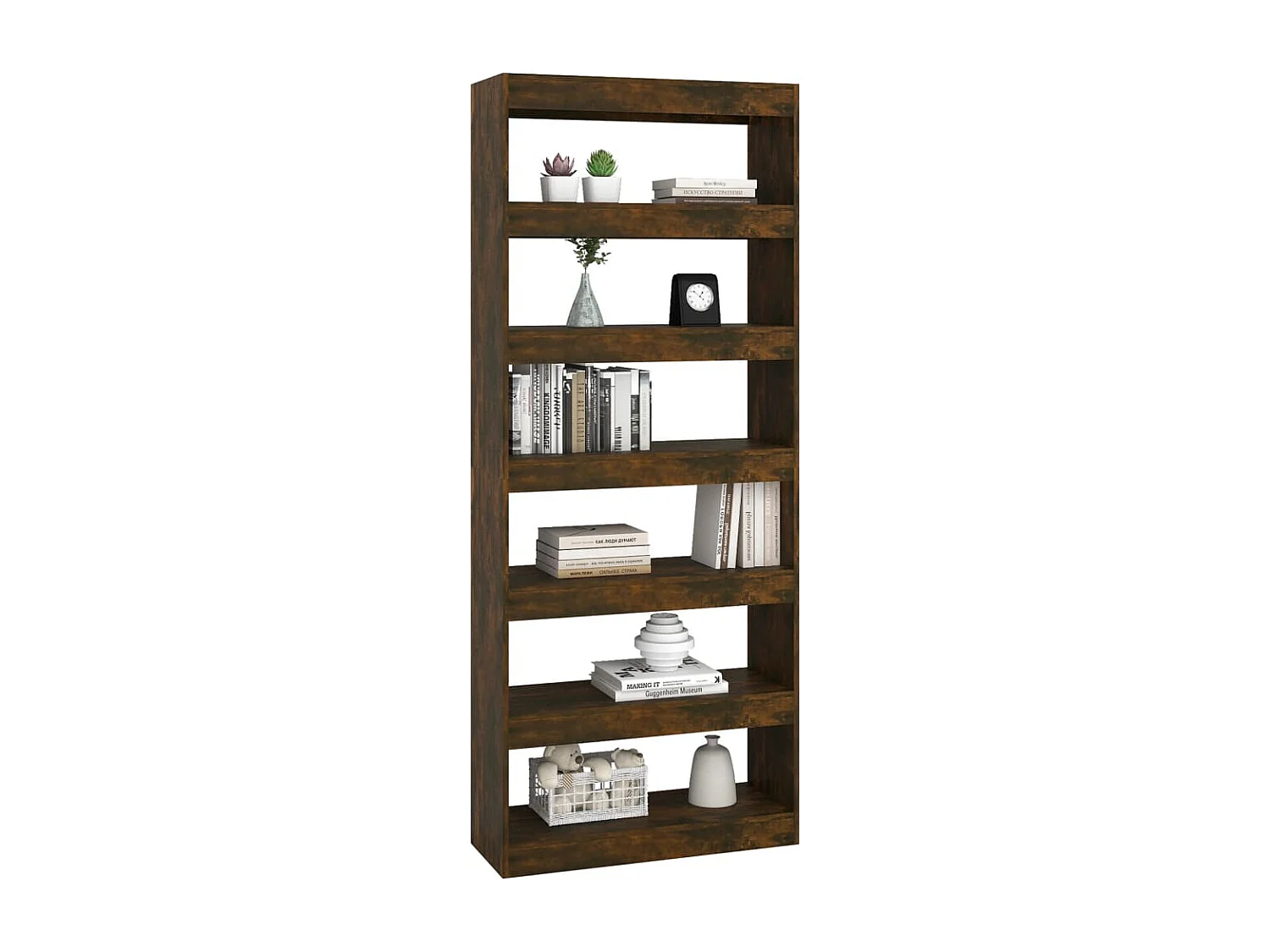 Bibliothèque/Séparateur de pièce Chêne fumé Bois d'ingénierie