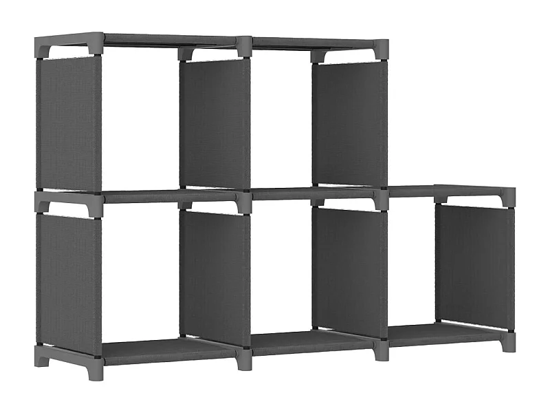 Kast met 5 vakken 103x30x72,5 cm stof grijs