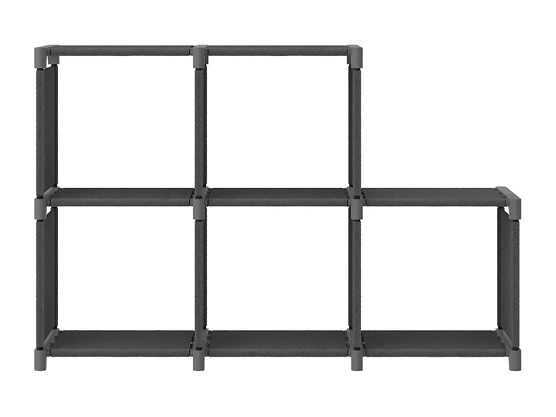 Mensola con 5 Vani a Cubo Grigia 103x30x72,5 cm in Tessuto