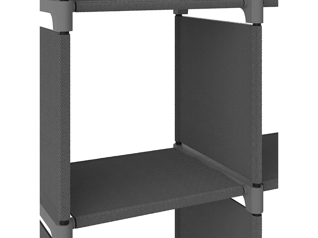 Mensola con 5 Vani a Cubo Grigia 103x30x72,5 cm in Tessuto