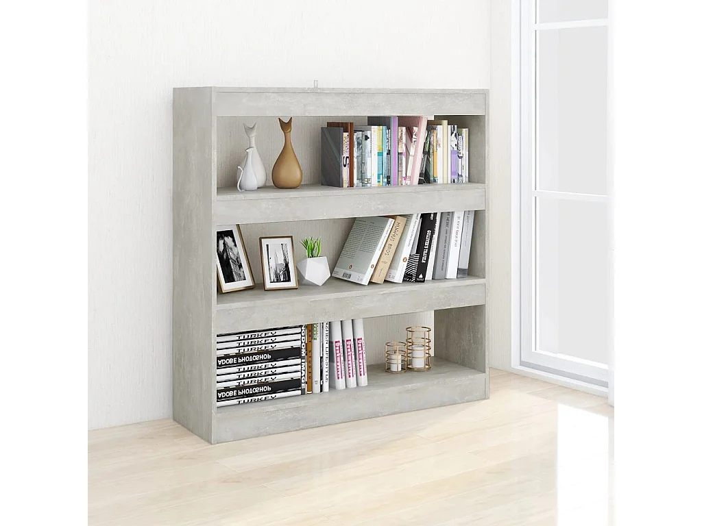 Bücherregal/Raumteiler Betongrau 100x30x103 cm