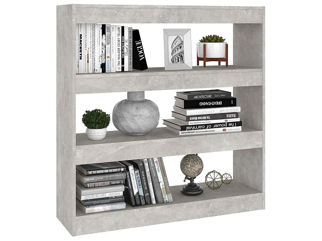 Bibliothèque/Séparateur de pièce Gris béton 100x30x103 cm