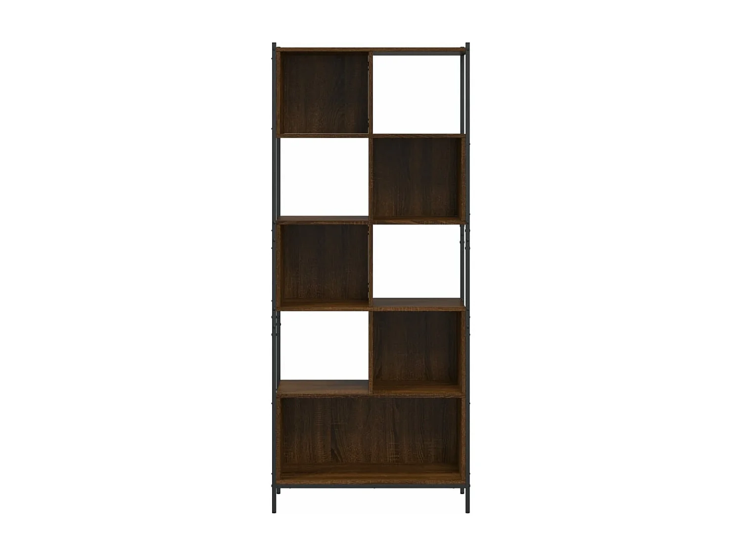 Boekenkast 72x28x172 cm bewerkt hout bruin eikenkleur