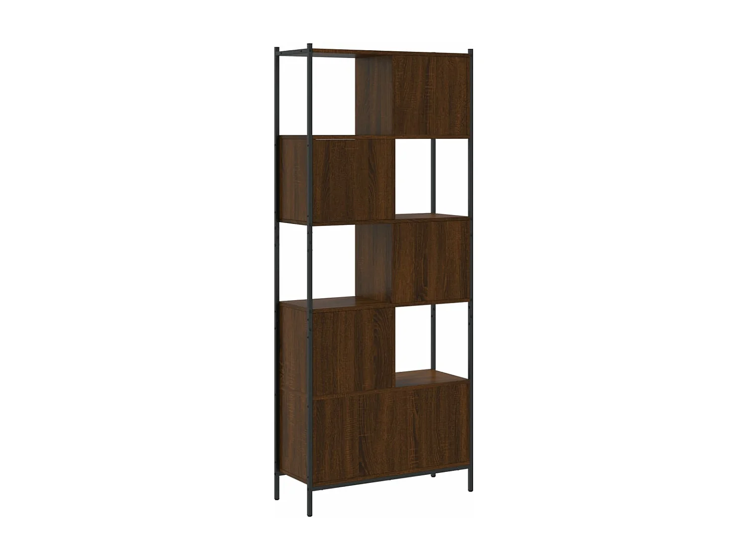 Boekenkast 72x28x172 cm bewerkt hout bruin eikenkleur