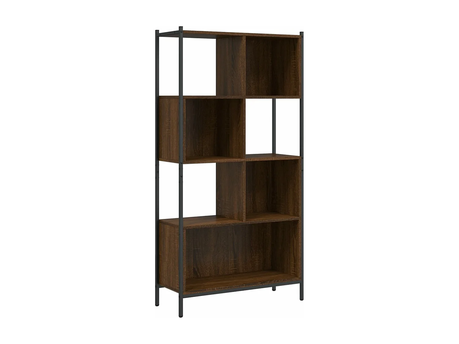 Boekenkast 72x28x172 cm bewerkt hout bruin eikenkleur
