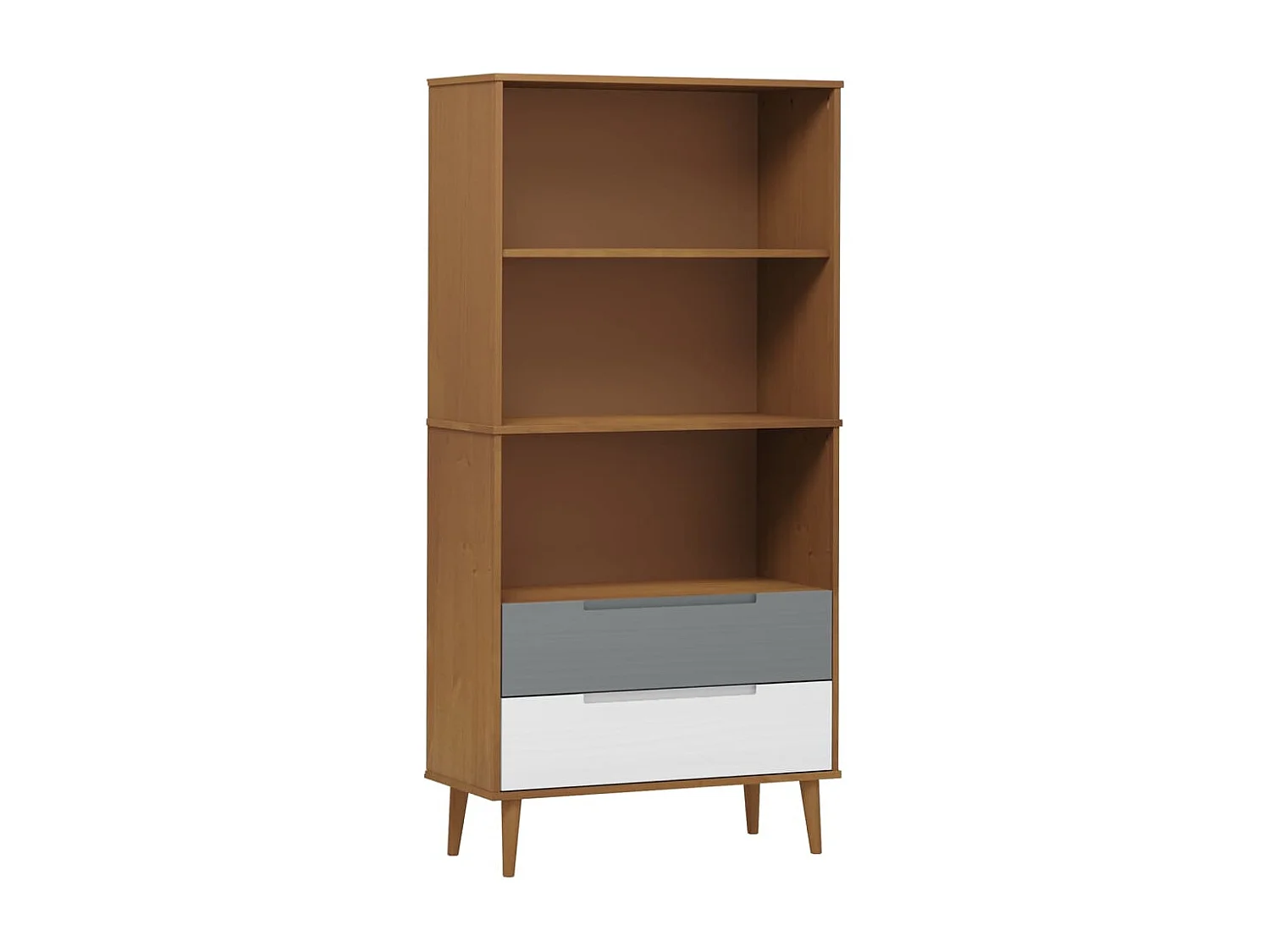 Bibliothèque MOLDE Marron 85x35x170,5 cm Bois massif de pin