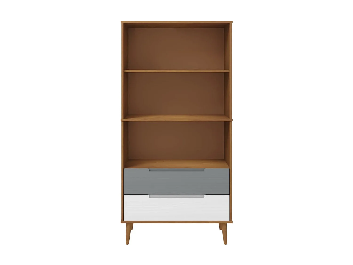 Bibliothèque MOLDE Marron 85x35x170,5 cm Bois massif de pin