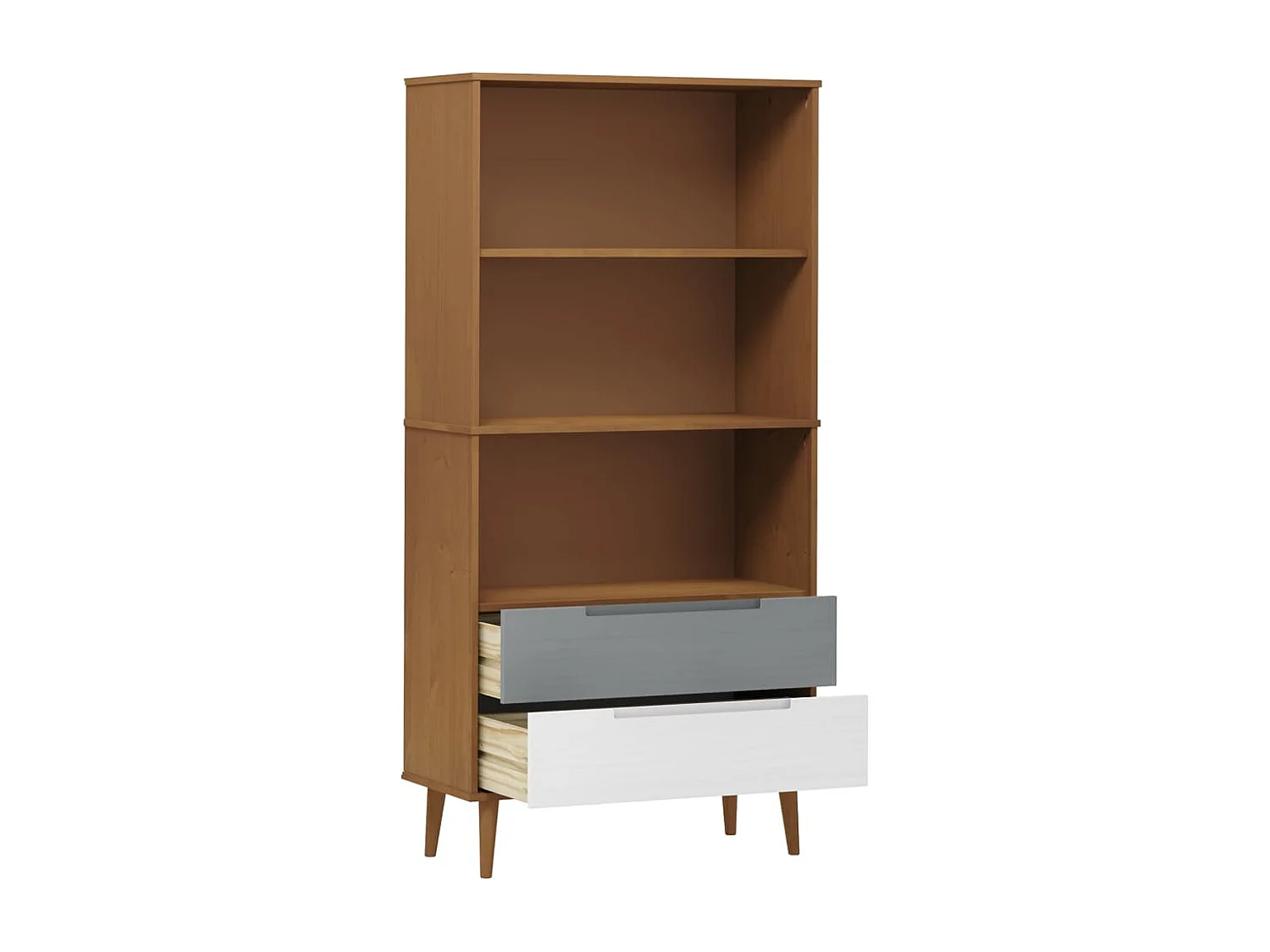 Bibliothèque MOLDE Marron 85x35x170,5 cm Bois massif de pin