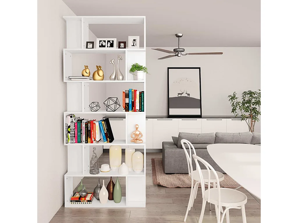Bibliothèque/Séparateur de pièce Blanc Bois d'ingénierie