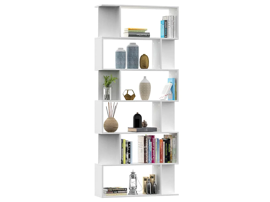 Boekenkast / kamerscherm 80x24x192 cm bewerkt hout wit