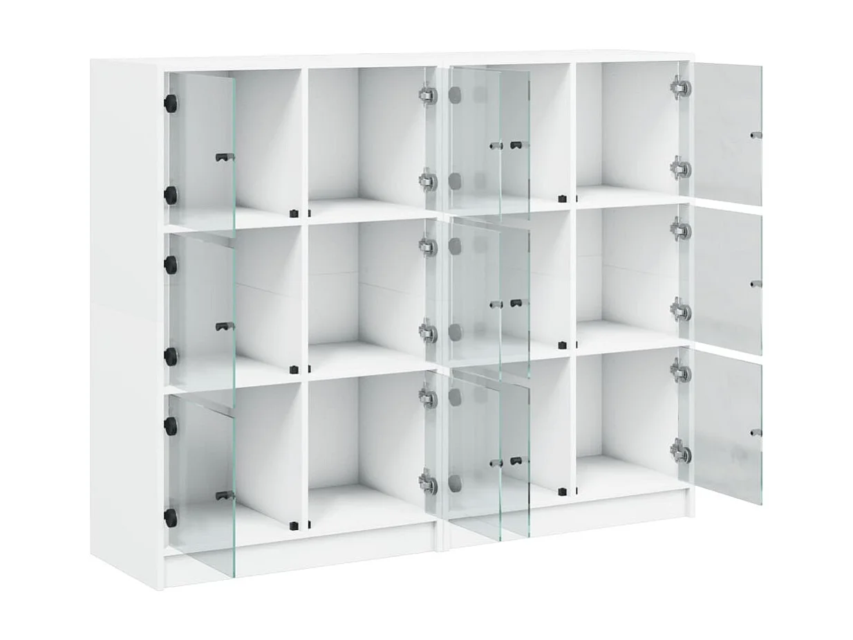 Estantería con puertas madera de ingeniería negro 136x37x109 cm