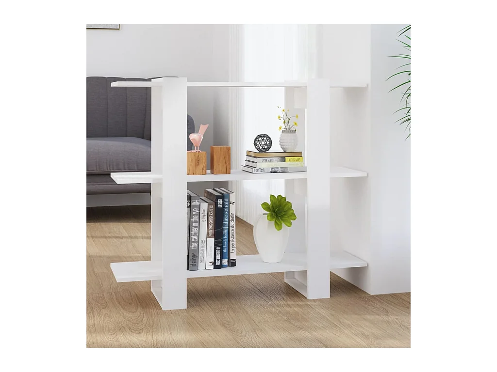 Boekenkast/kamerscherm 100x30x87 cm hoogglans wit