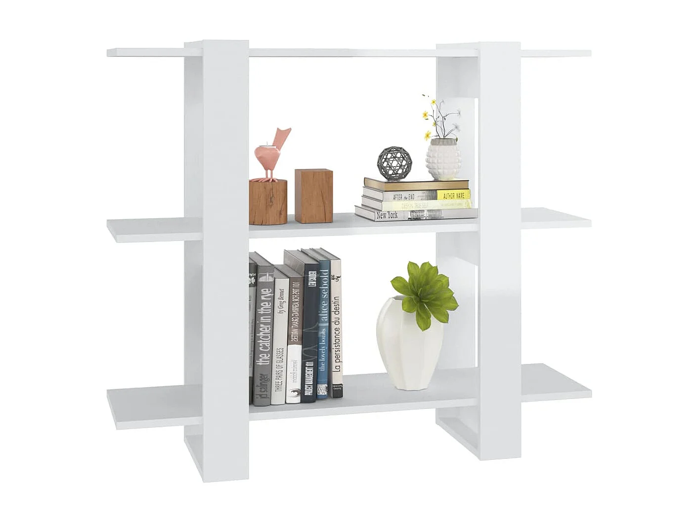 Bibliothèque/Séparateur de pièce Blanc brillant 100x30x87 cm