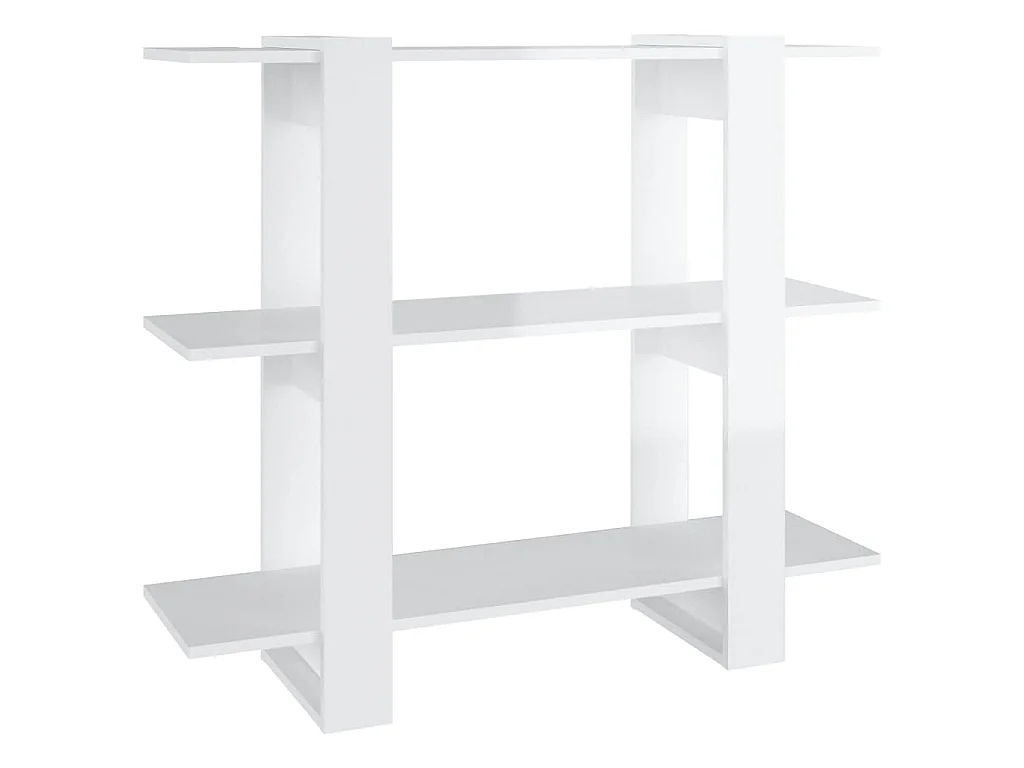 Bücherregal/Raumteiler Hochglanz-Weiß 100x30x87 cm