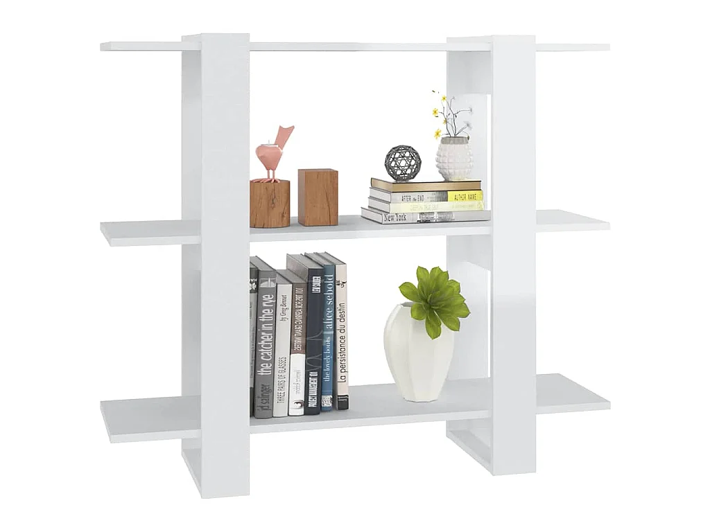 Bücherregal/Raumteiler Hochglanz-Weiß 100x30x87 cm