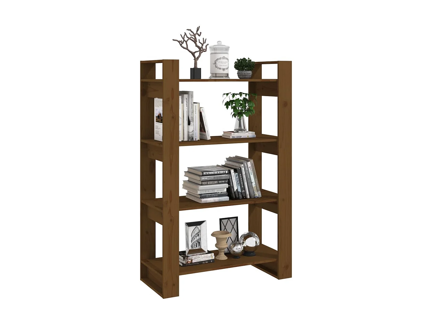 Estantería/divisor espacios madera pino marrón miel 80x35x125cm