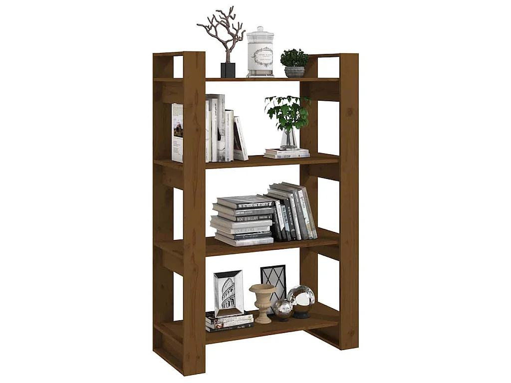 Bibliothèque/Cloison Marron miel 80x35x125 cm Bois massif