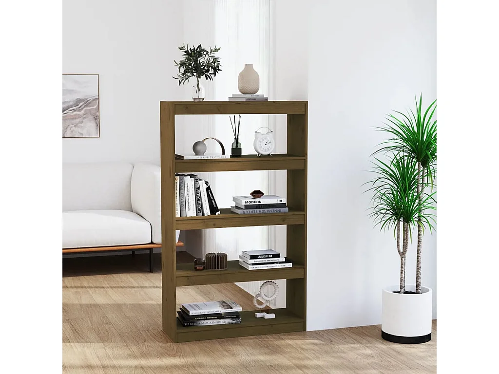 Bibliothèque/Séparateur de pièce Marron miel 80x30x135,5 cm Pin