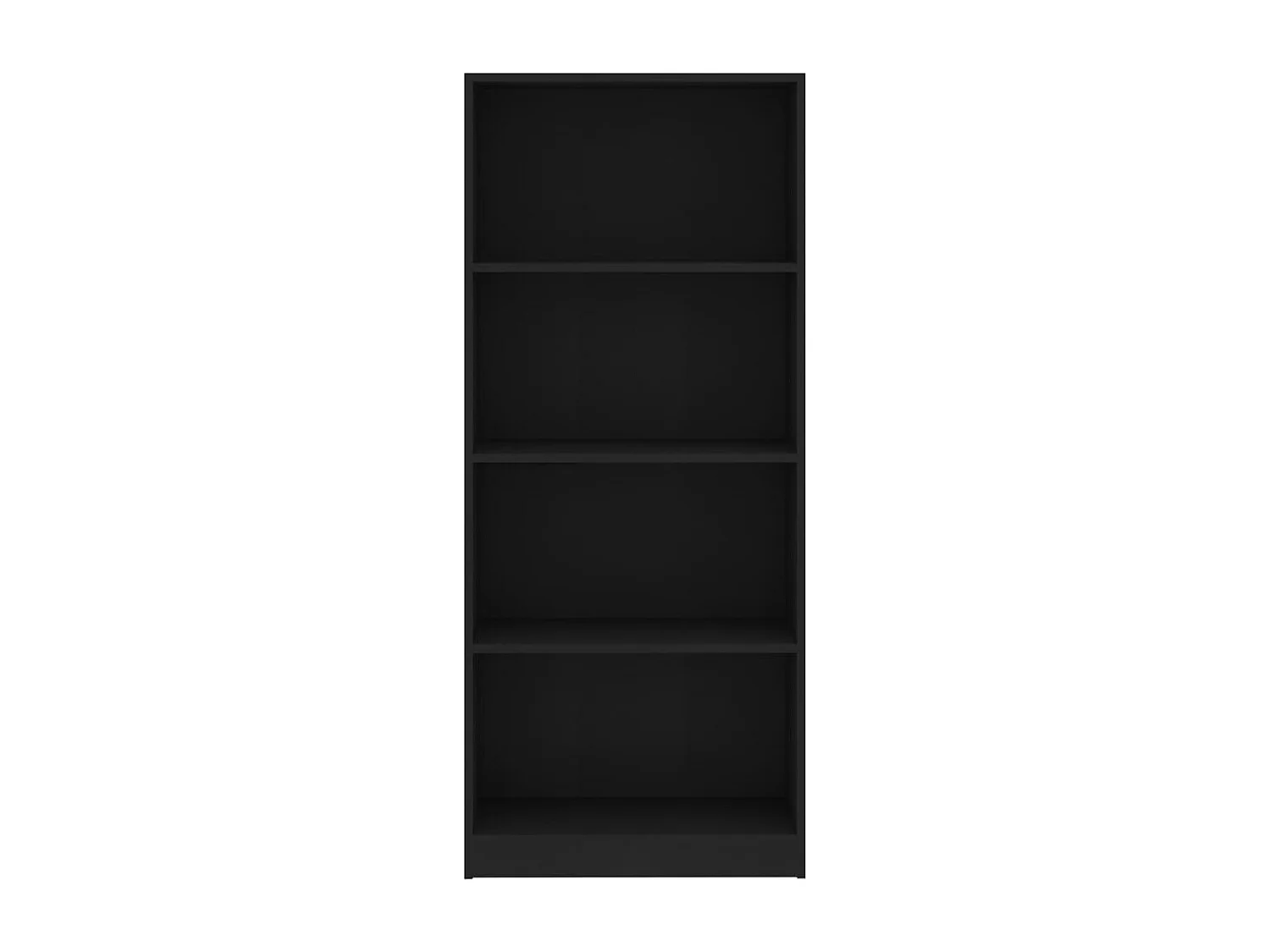 Czarna Biblioteka 4 Poziomy 60x24x142 cm Nowoczesne i Eleganckie Drewno Inżynieryjne