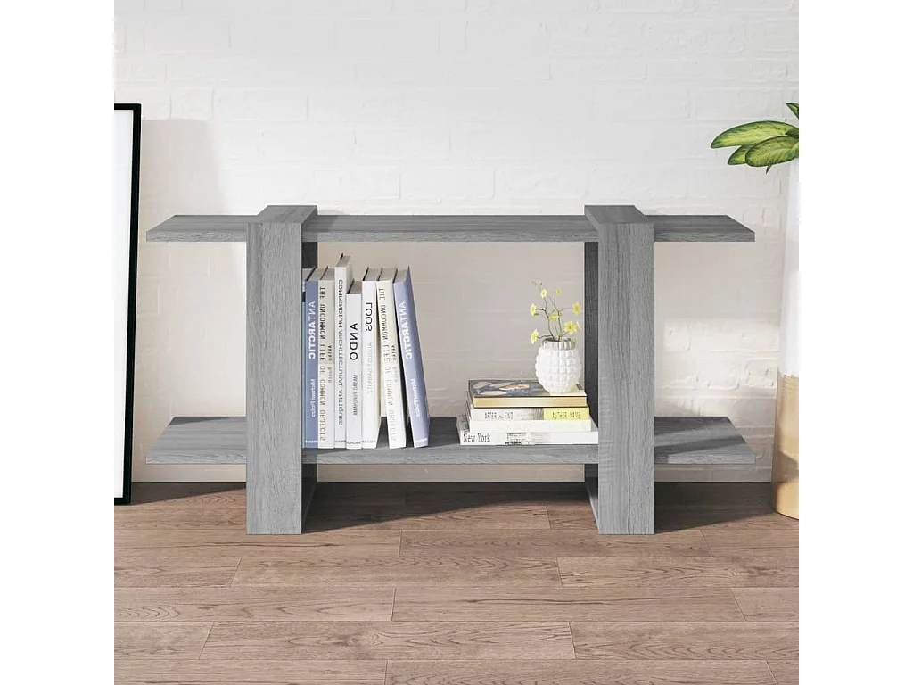 Boekenkast 100x30x51 cm bewerkt hout grijs sonoma eiken