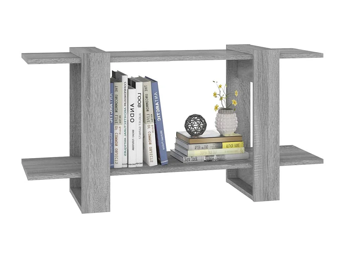 Boekenkast 100x30x51 cm bewerkt hout grijs sonoma eiken