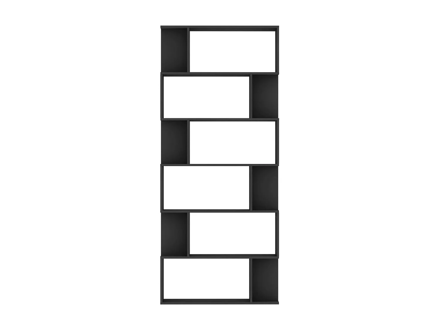 Boekenkast / kamerscherm 80x24x192 cm bewerkt hout zwart