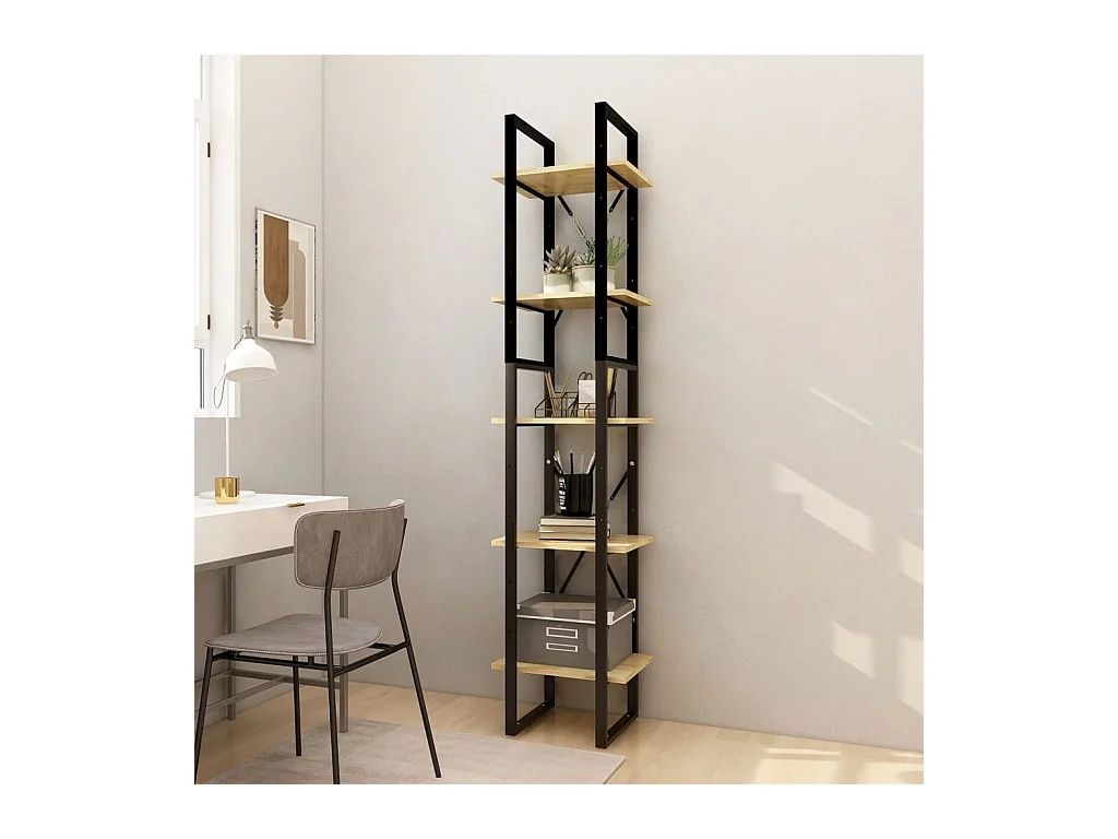 Bibliothèque à 5 niveaux 40x30x175 cm Bois de pin