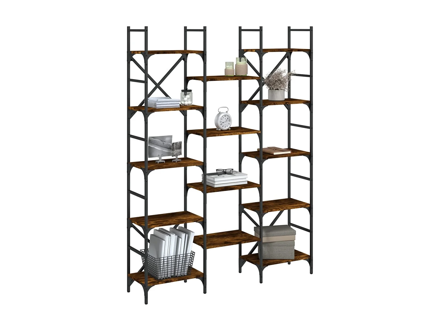 Estante 127,5x28,5x172,5cm derivados de madeira carvalho fumado