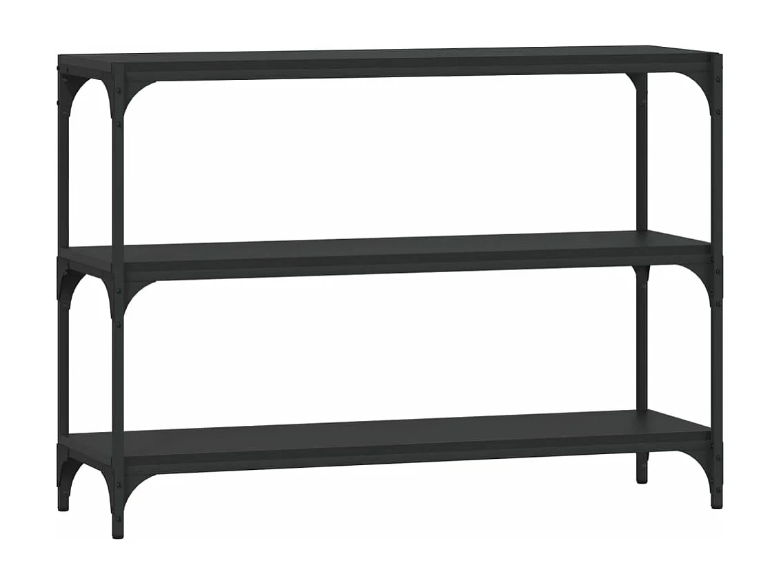 Boekenkast 100x33x70,5 cm bewerkt hout en staal zwart