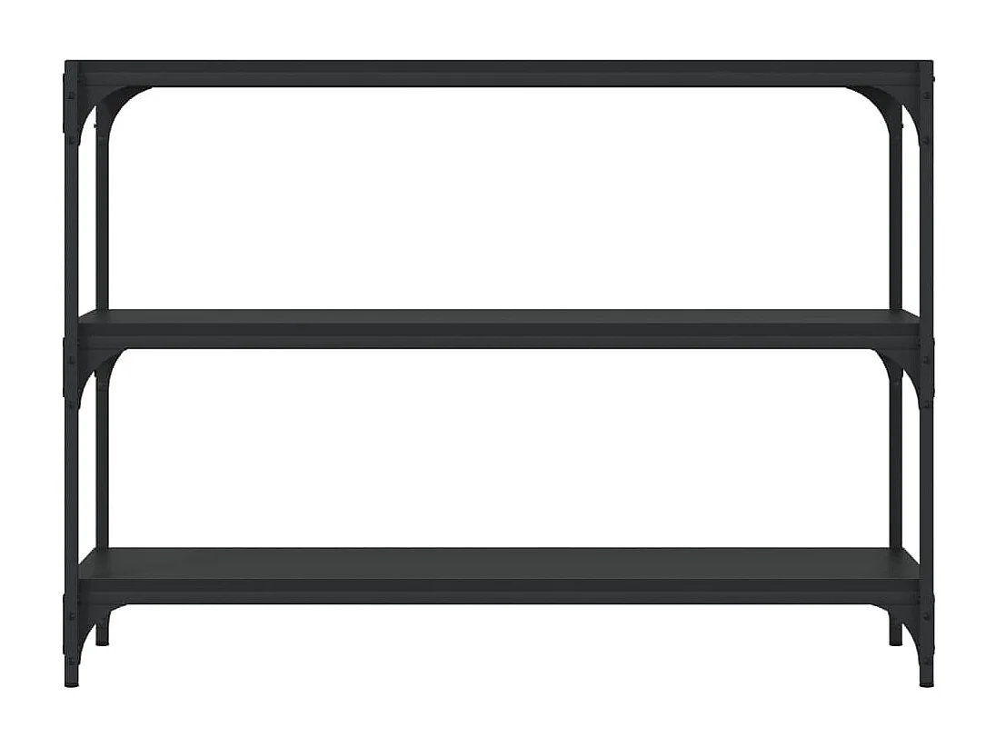 Boekenkast 100x33x70,5 cm bewerkt hout en staal zwart