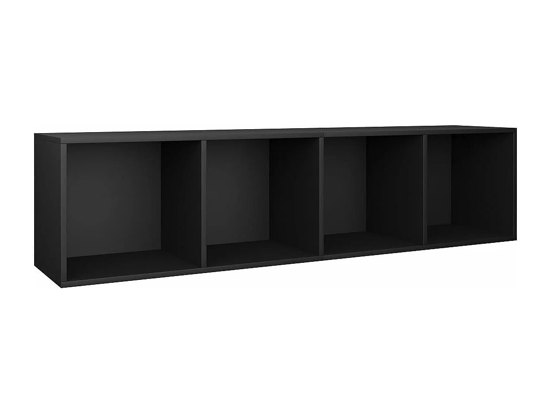 Boekenkast/tv-meubel 36x30x143 cm bewerkt hout zwart