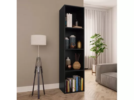 Kauf Unique Bücherregal/TV-Schrank Schwarz 36x30x143 cm Holzwerkstoff