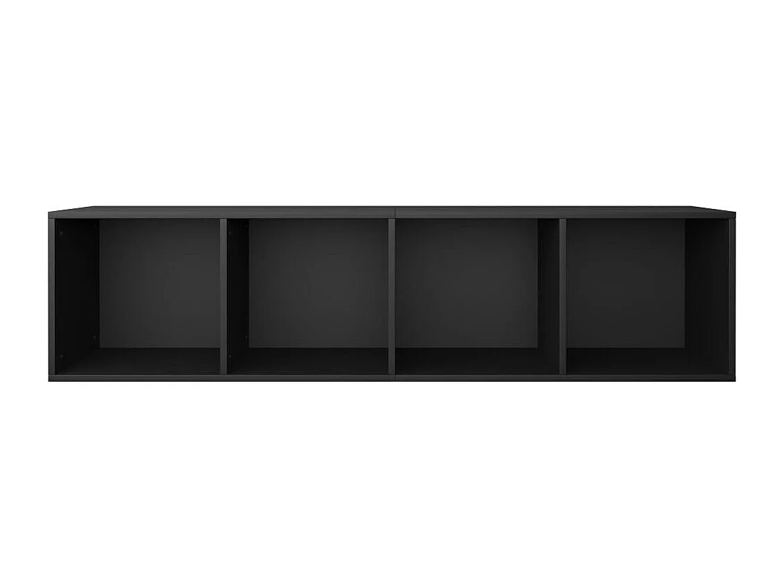 Boekenkast/tv-meubel 36x30x143 cm bewerkt hout zwart