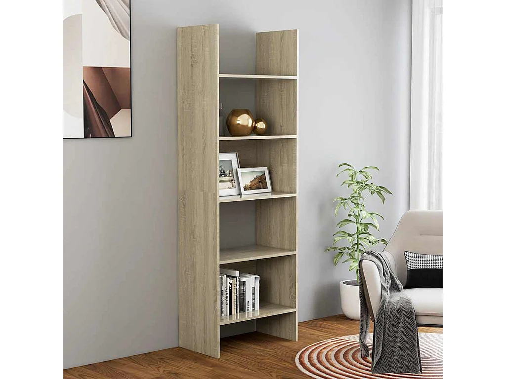 Libreria Rovere Sonoma 60x35x180 cm in Legno Multistrato