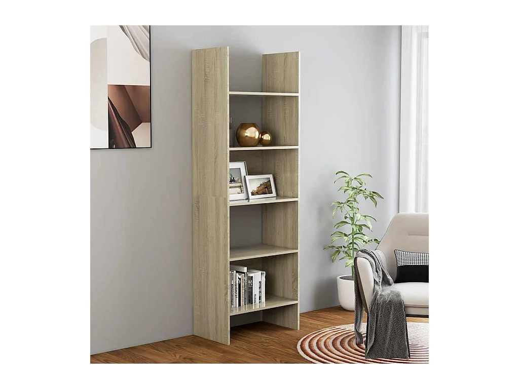 Bibliothèque Chêne sonoma 60x35x180 cm Bois d’ingénierie