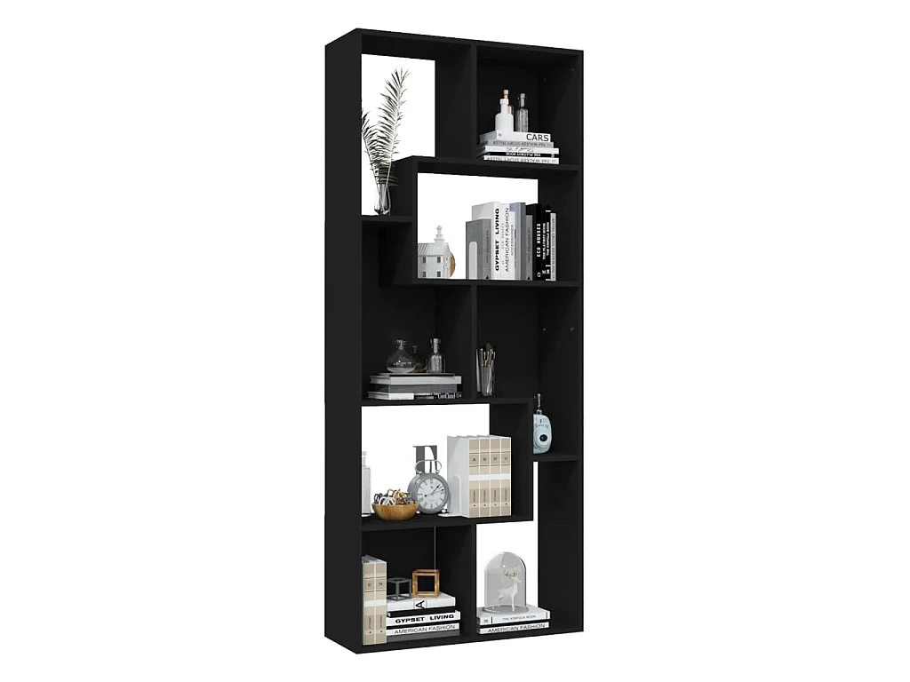 Boekenkast 67x24x161 cm bewerkt hout zwart