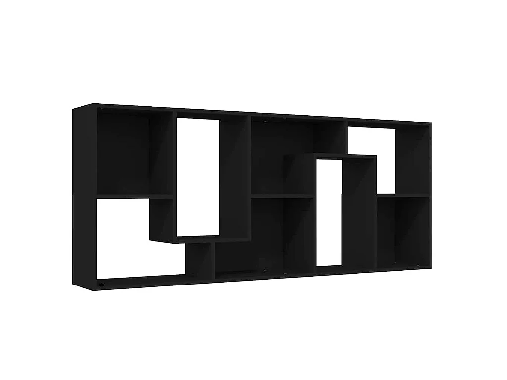 Boekenkast 67x24x161 cm bewerkt hout zwart