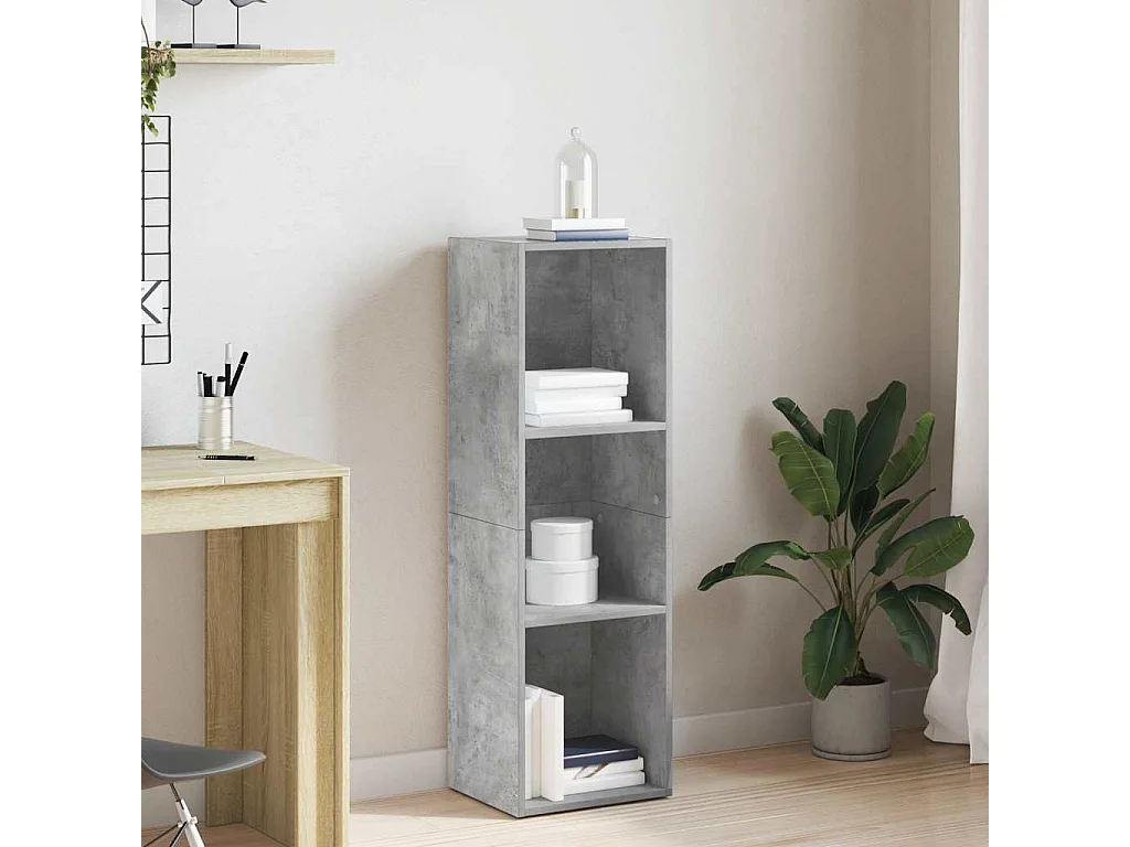 Bibliothèque/Meuble TV Gris béton 36x30x114cm Bois d’ingénierie