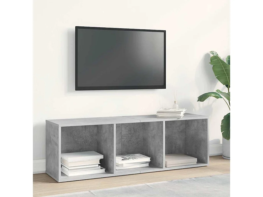 Bibliothèque/Meuble TV Gris béton 36x30x114cm Bois d’ingénierie
