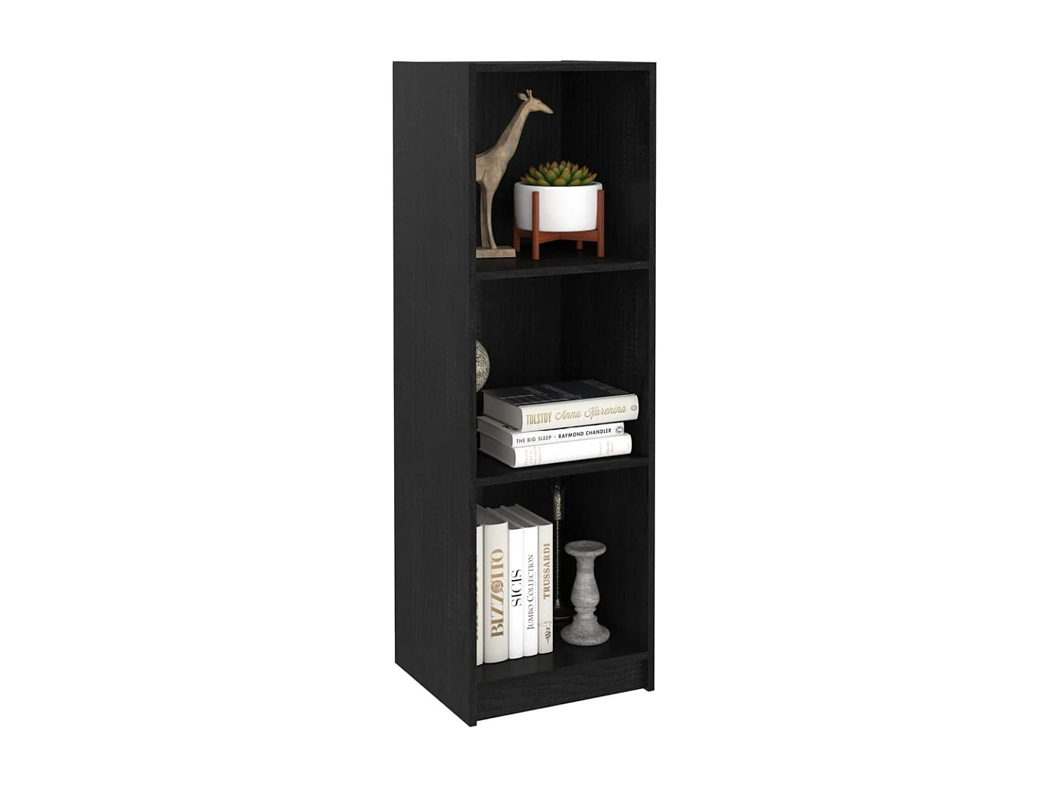 Bibliothèque/Séparateur de pièce Noir 36x33x110 cm Pin massif