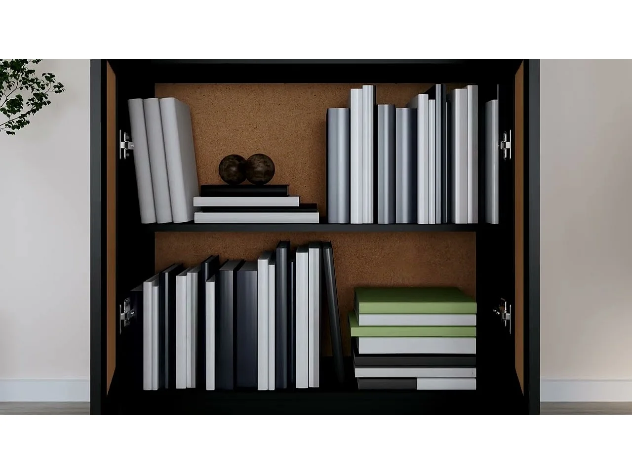 Bibliothèque Noir 82,5x30,5x150 cm Bois d’ingénierie