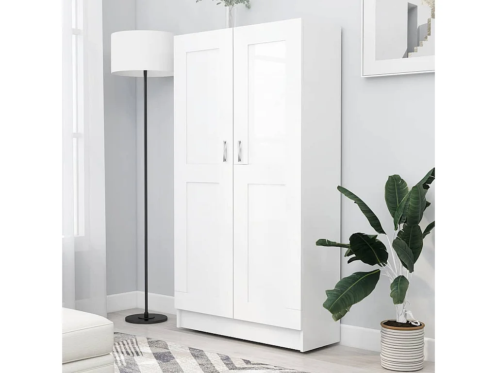Libreria Bianca 82,5x30,5x150 cm in Legno Multistrato