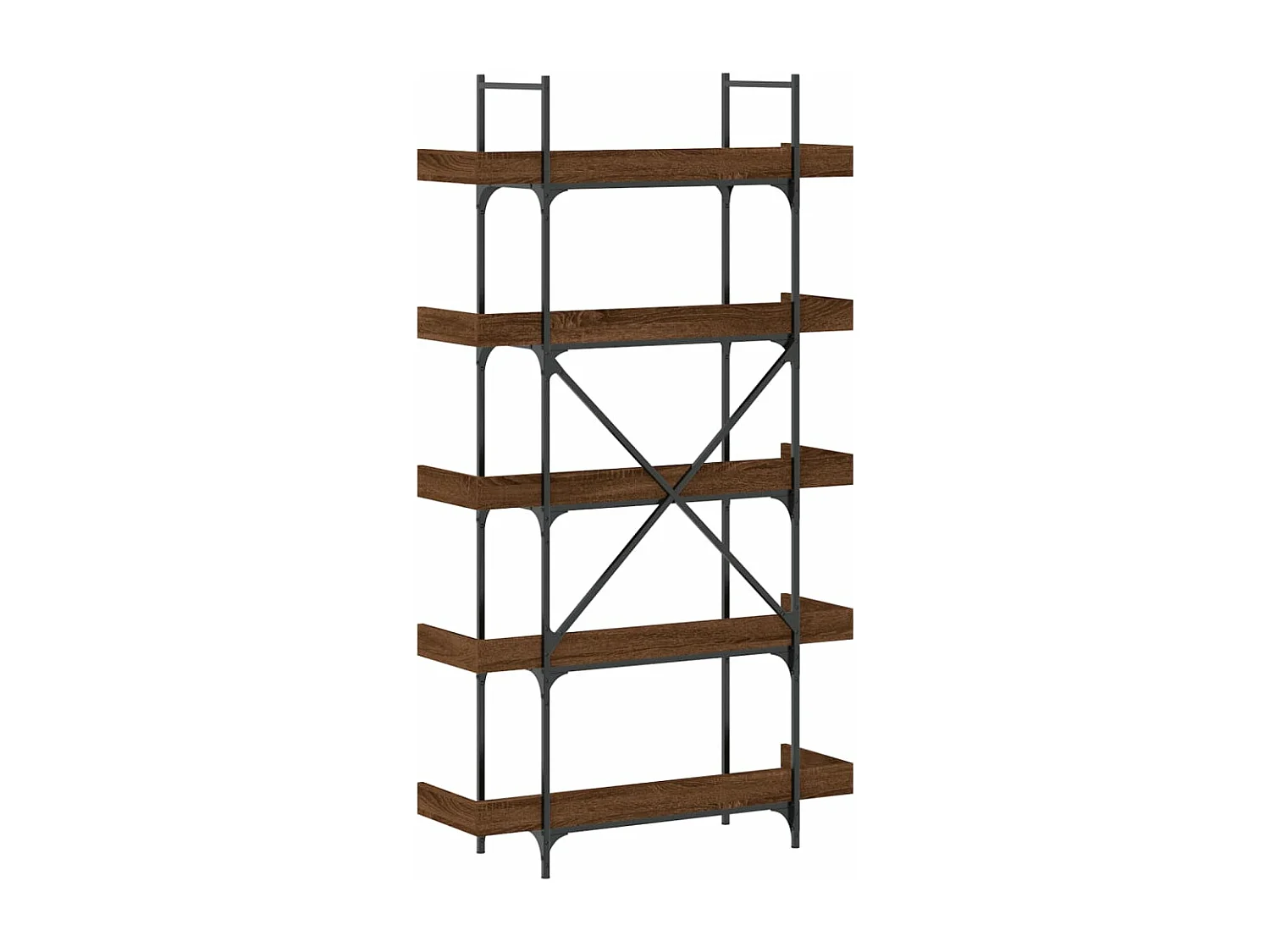 Bibliothèque 5 niveaux chêne marron 100x33x180,5 cm