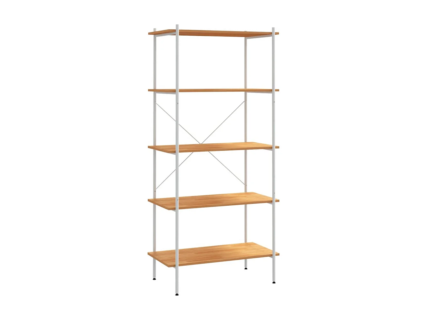 Opbergrek 5-laags 80x40x163 cm wit en eikenkleurig