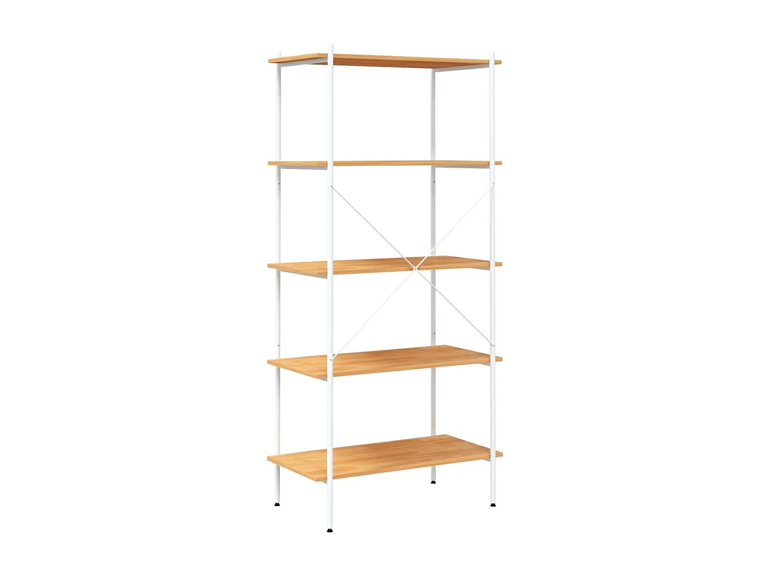 Opbergrek 5-laags 80x40x163 cm wit en eikenkleurig