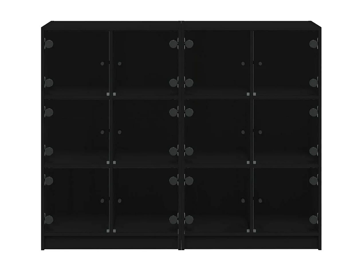 Bücherregal mit Türen Schwarz 136x37x109 cm Holzwerkstoff